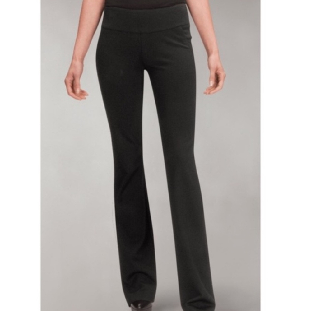Cabi Black Rave Ponte Knit Pants Women's 10 #542R Back Zip Bootcut Trouser